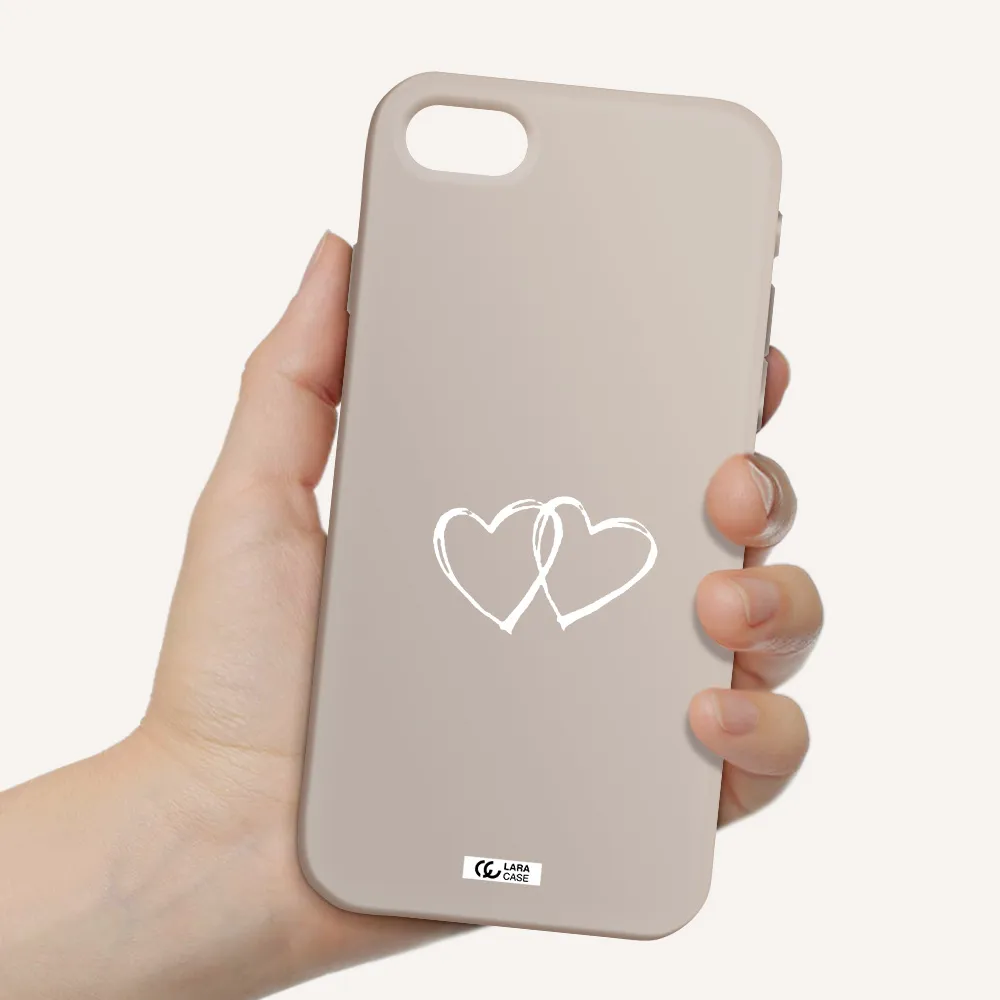 Heart Couple Apple iPhone se 2020 Silicone Stone Case