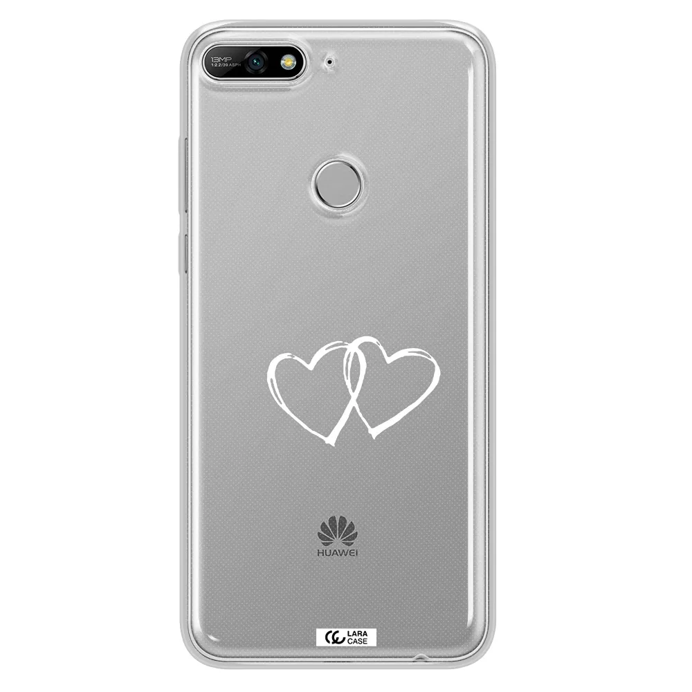 Heart Couple Huawei Y7 2018 Clear TPU Case