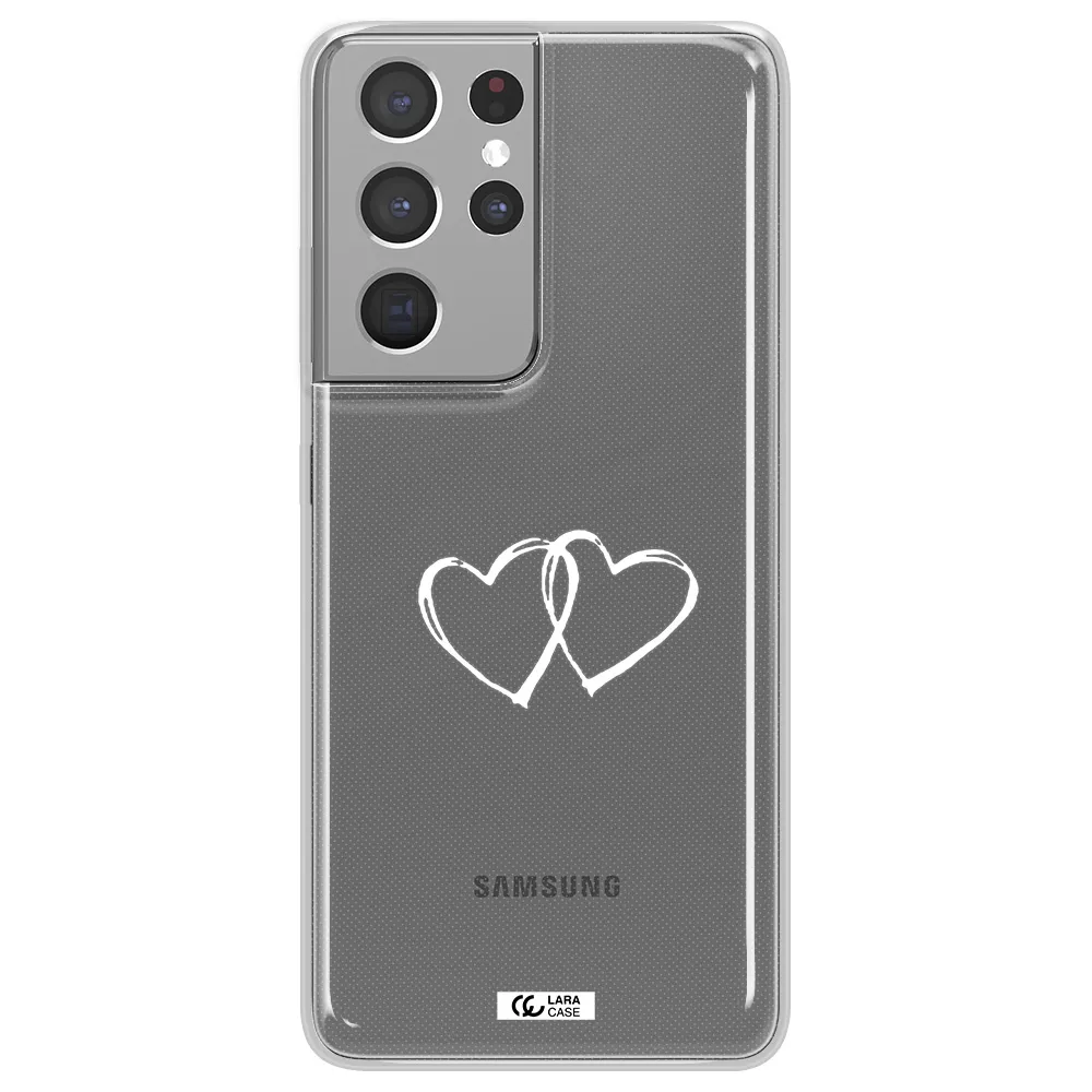Heart Couple Samsung S21 Ultra Clear TPU Case