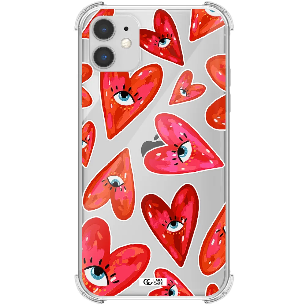 Evil Eye Heart Apple iPhone 11 Clear PC Case