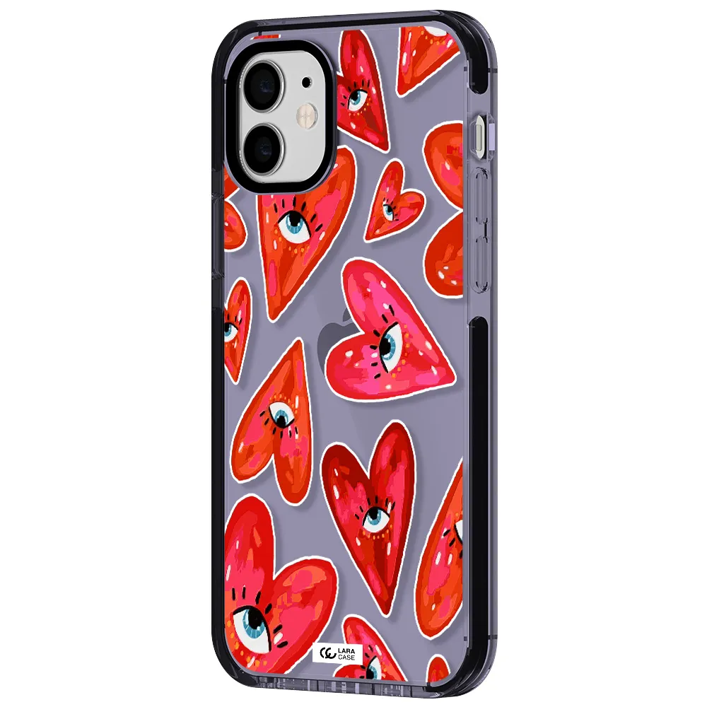 Evil Eye Heart Apple iPhone 11 impact Lilac Case