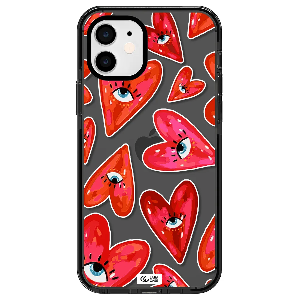 Evil Eye Heart Apple iPhone 11 impact Smoke Black Case