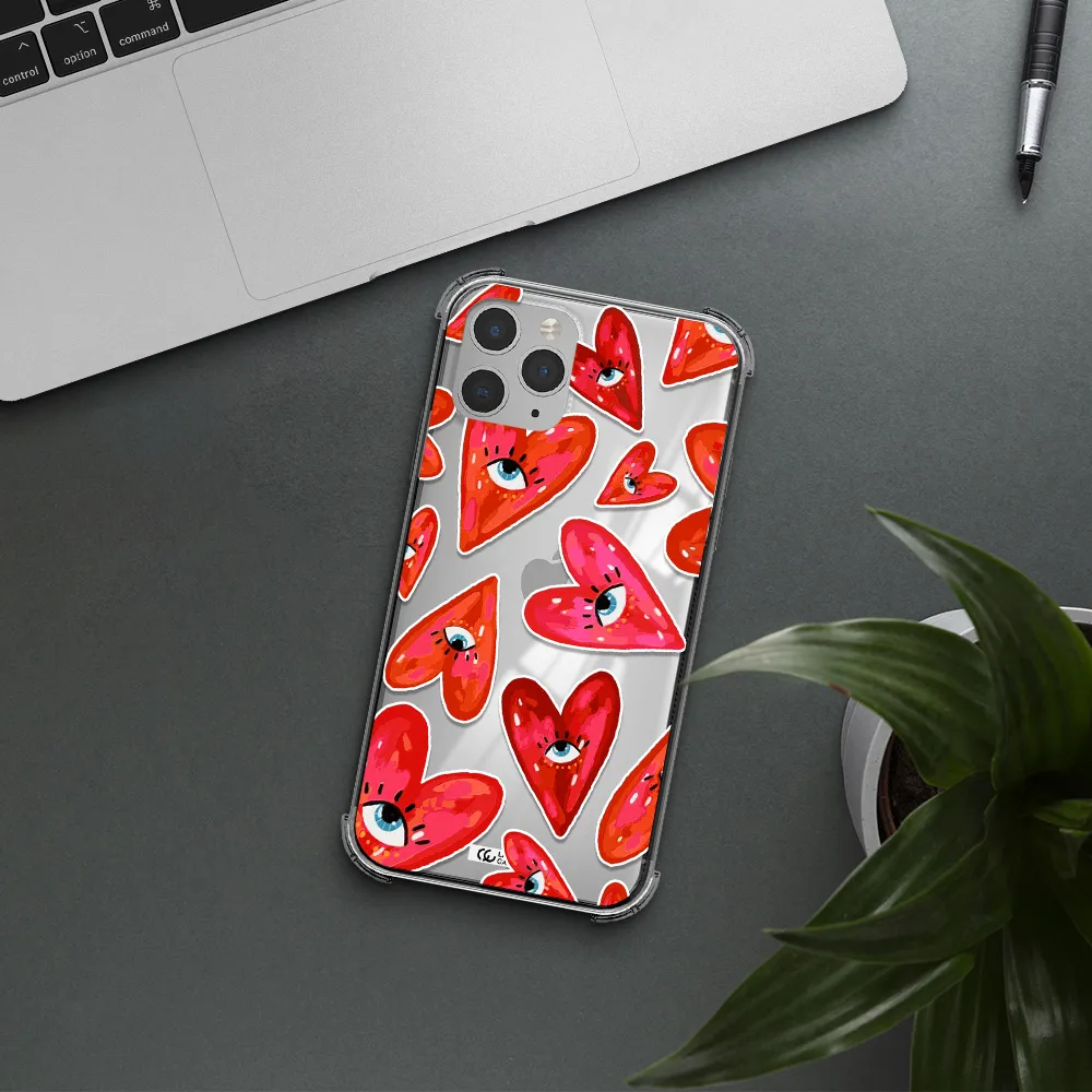Evil Eye Heart Apple iPhone 11 pro Clear PC Case