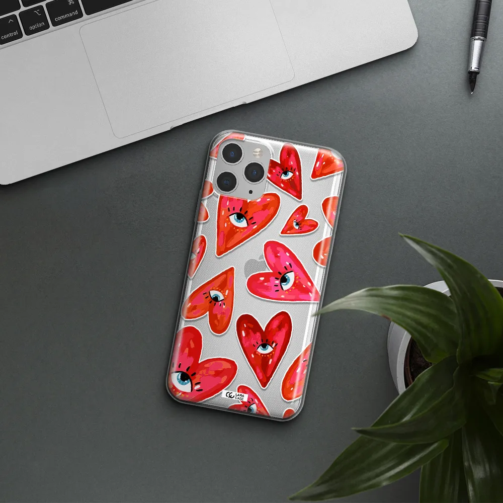 Evil Eye Heart Apple iPhone 11 pro Clear TPU Case