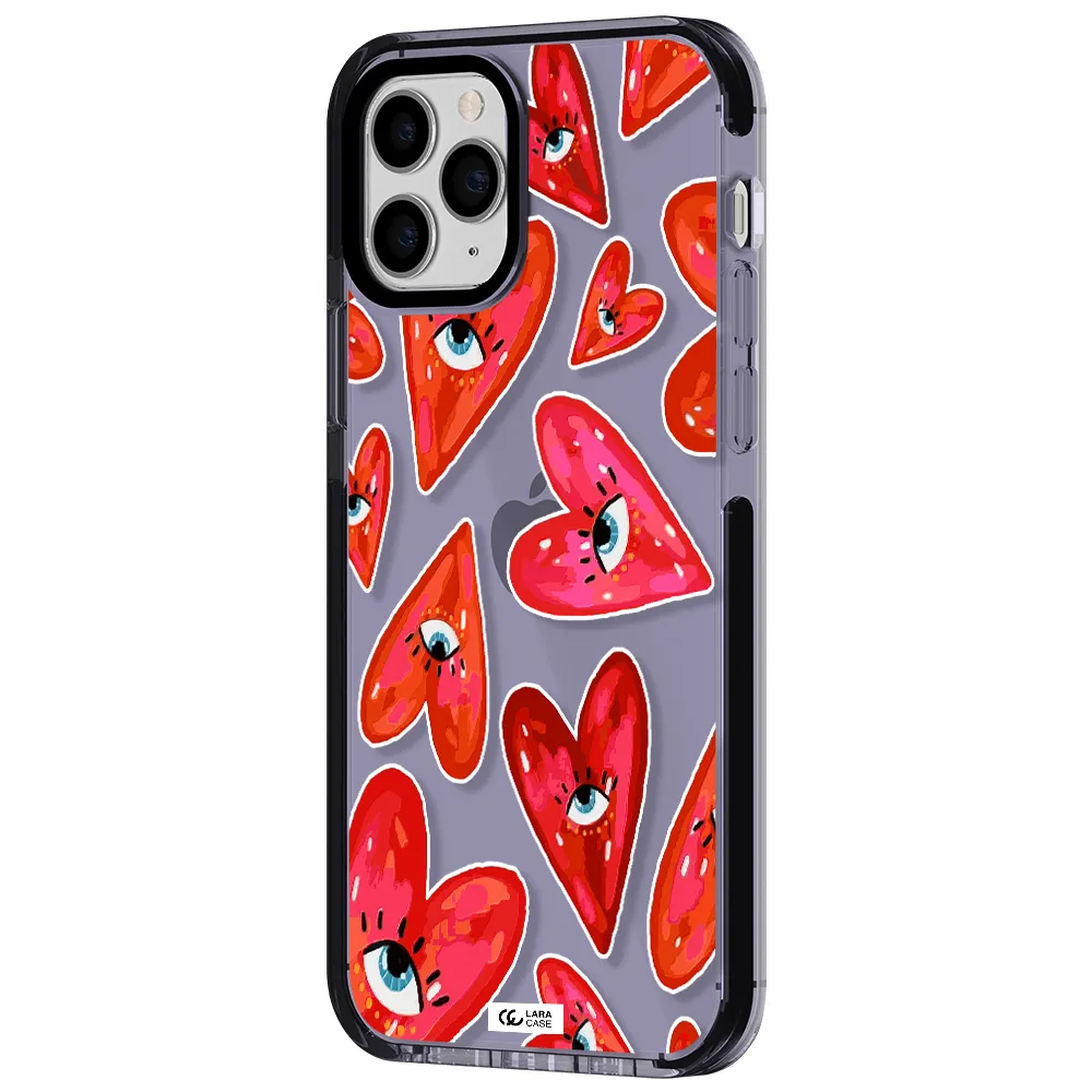 Evil Eye Heart Apple iPhone 11 pro impact Lilac Case