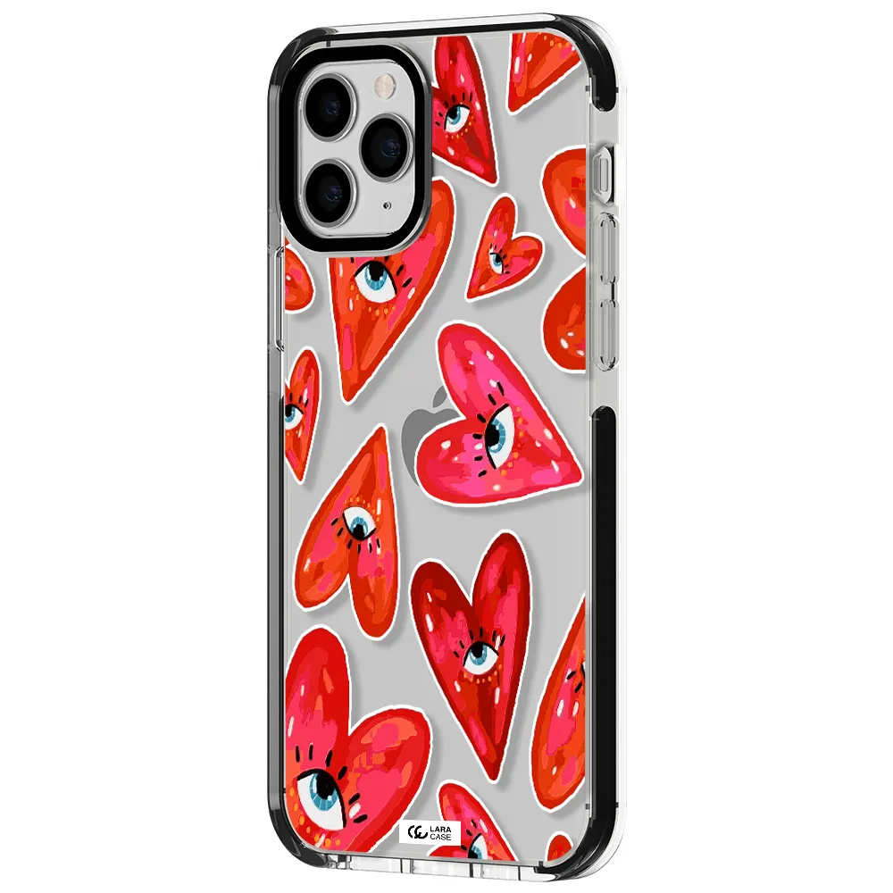 Evil Eye Heart Apple iPhone 11 pro max impact black border Case