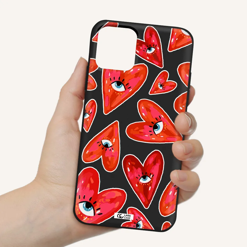 Evil Eye Heart Apple iPhone 11 pro max Silicone black Case