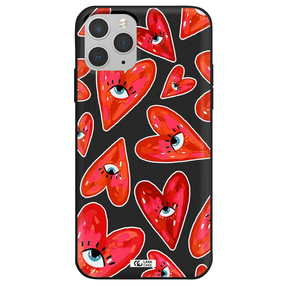 Evil Eye Heart Apple iPhone 11 pro Silicone black Case