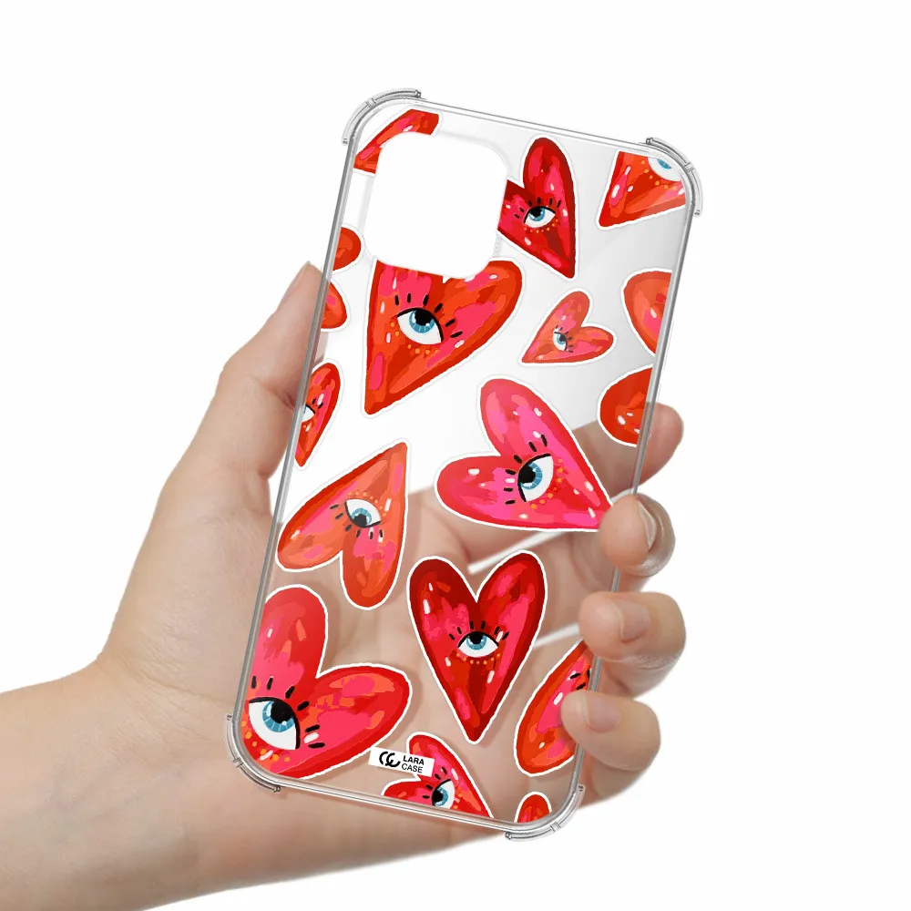 Evil Eye Heart Apple iPhone 12 Clear PC Case