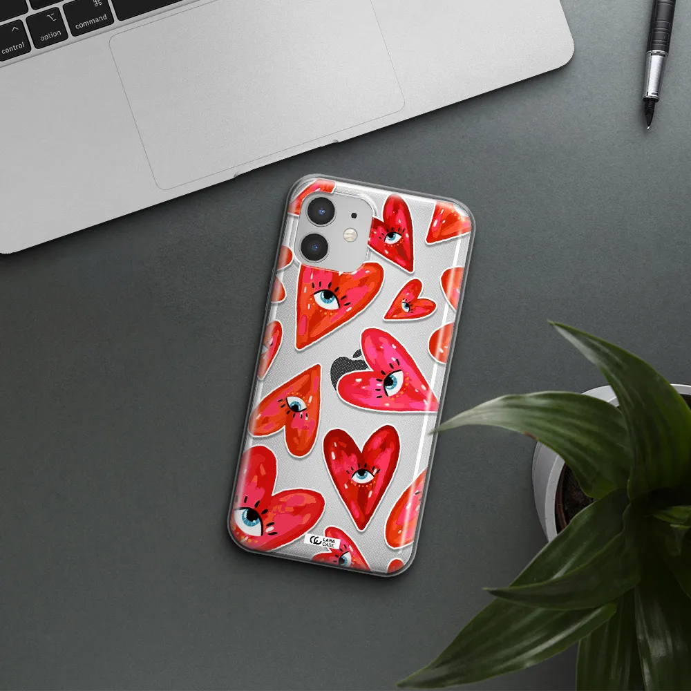 Evil Eye Heart Apple iPhone 12 Clear TPU Case
