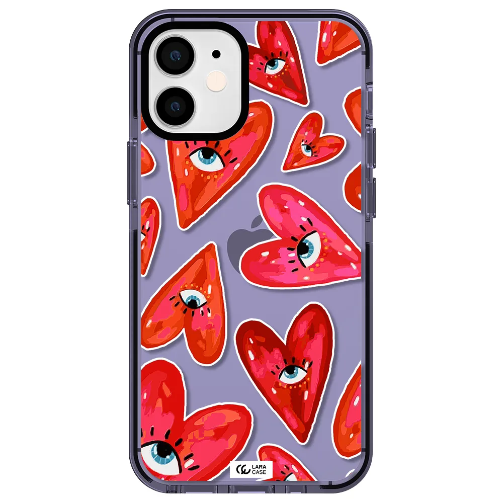 Evil Eye Heart Apple iPhone 12 mini impact Lilac Case