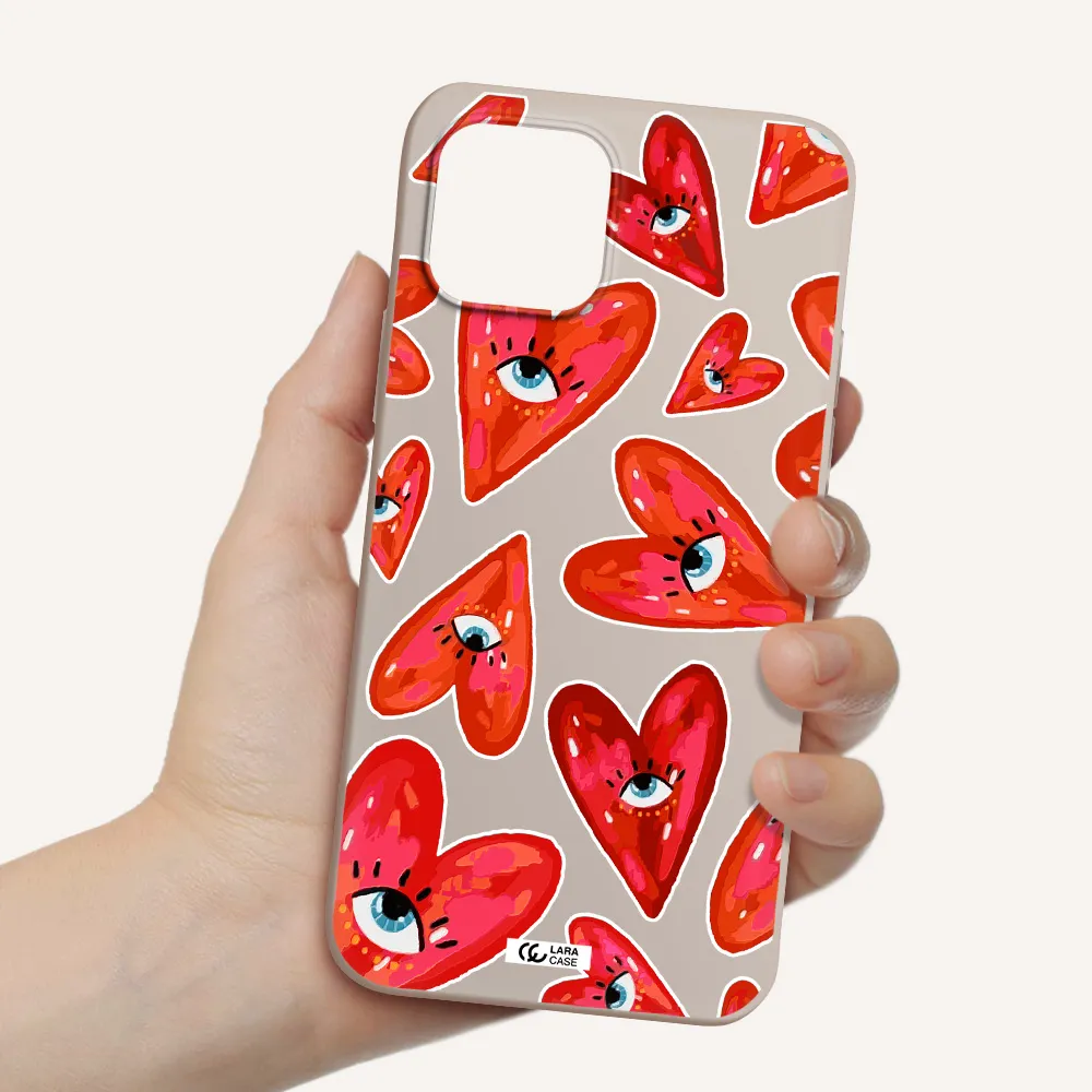 Evil Eye Heart Apple iPhone 12 mini Silicone Stone Case