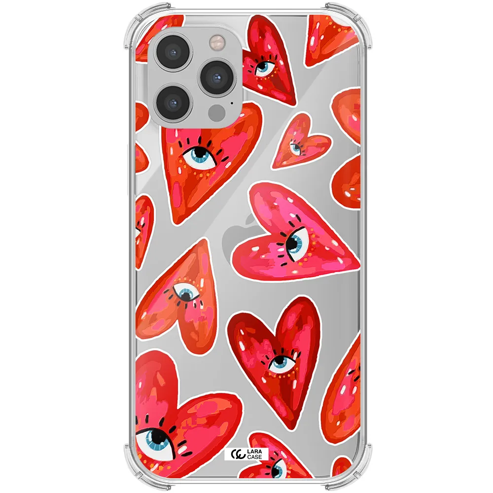 Evil Eye Heart Apple iPhone 12 pro Clear PC Case