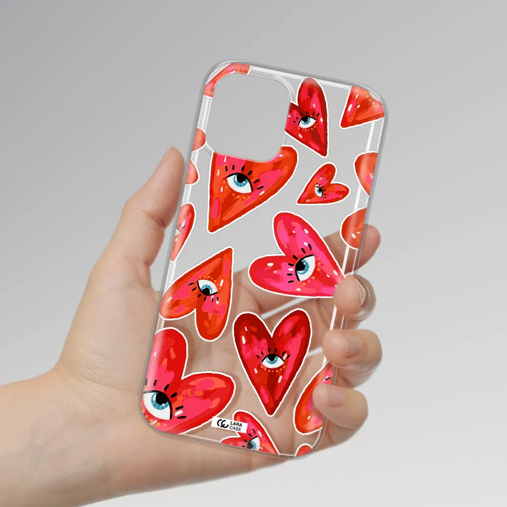 Evil Eye Heart Apple iPhone 12 pro max Clear TPU Case