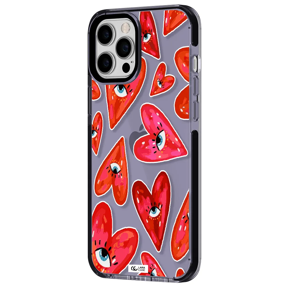 Evil Eye Heart Apple iPhone 12 pro max impact Lilac Case