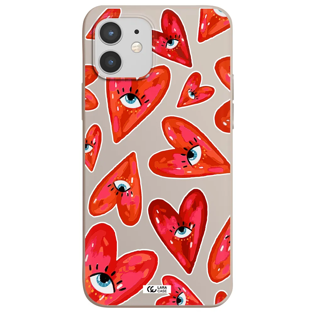Evil Eye Heart Apple iPhone 12 Silicone Stone Case
