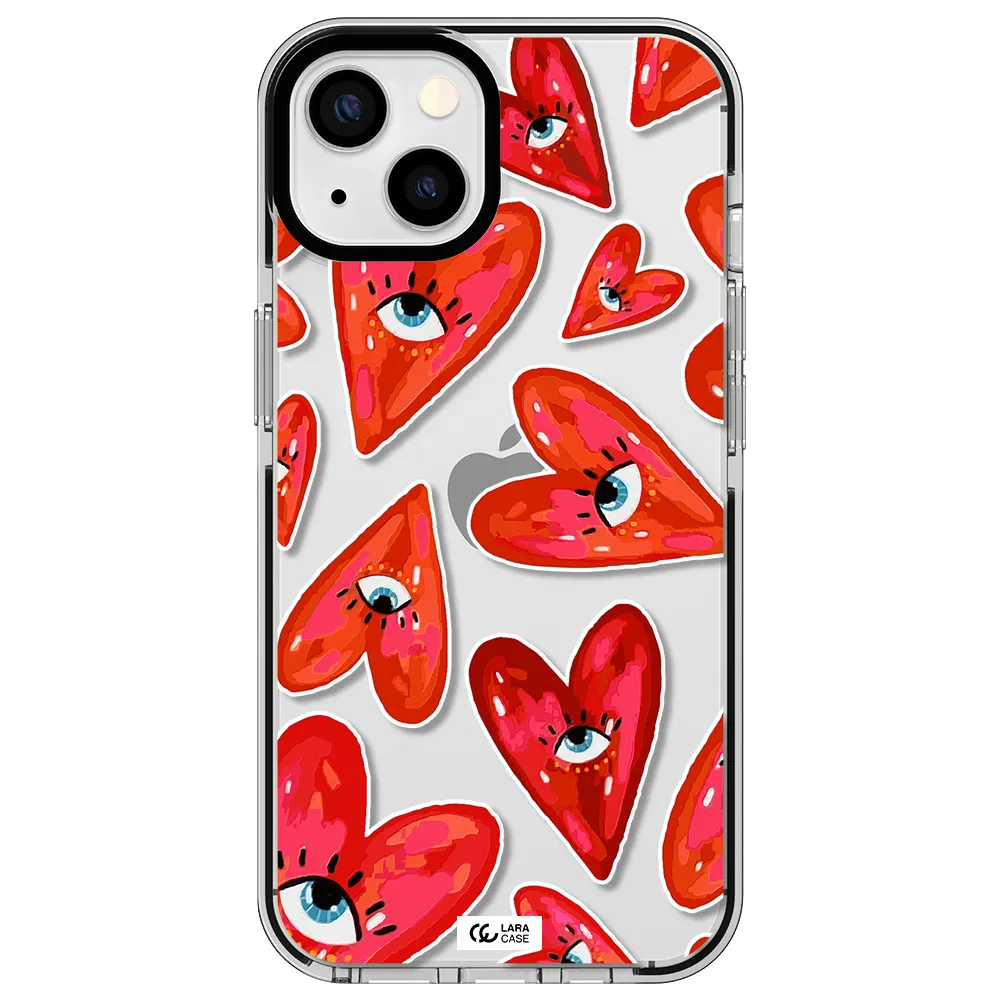 Evil Eye Heart Apple iPhone 13 impact black border Case