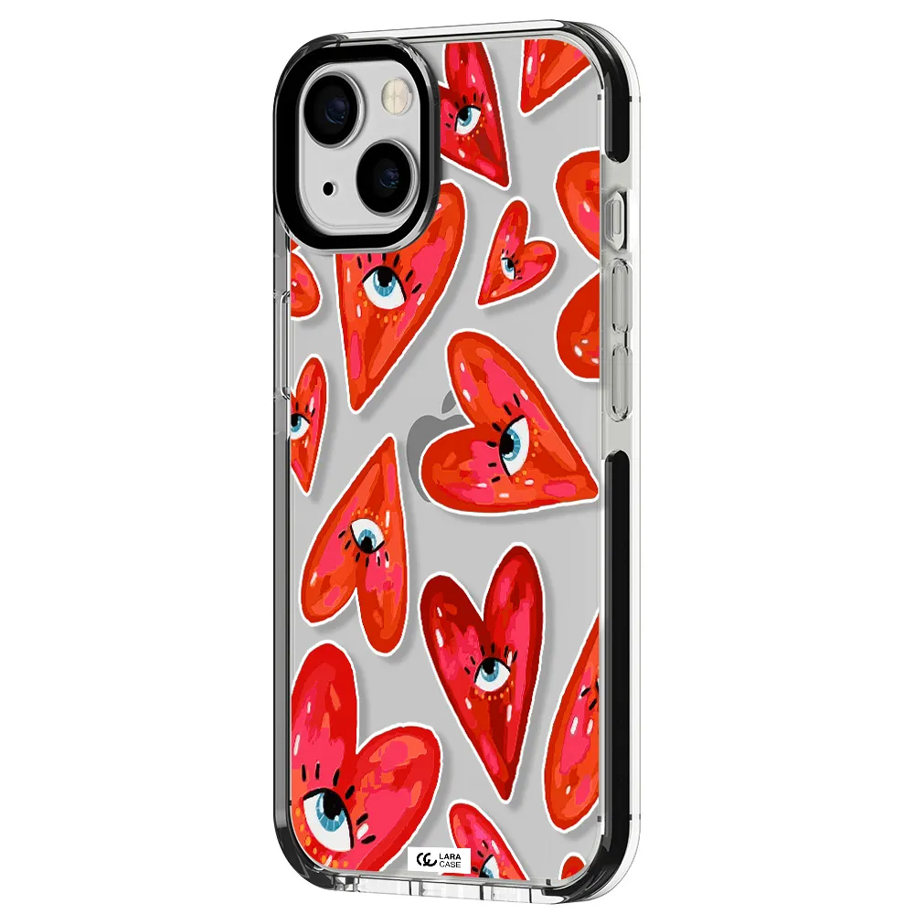 Evil Eye Heart Apple iPhone 13 impact black border Case
