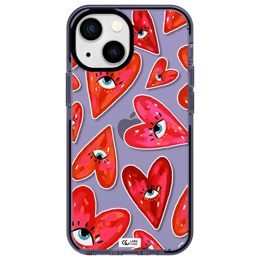 Evil Eye Heart Apple iPhone 13 mini impact Lilac Case