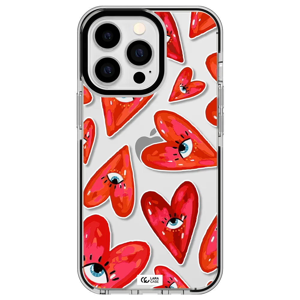 Evil Eye Heart Apple iPhone 13 Pro impact black border Case