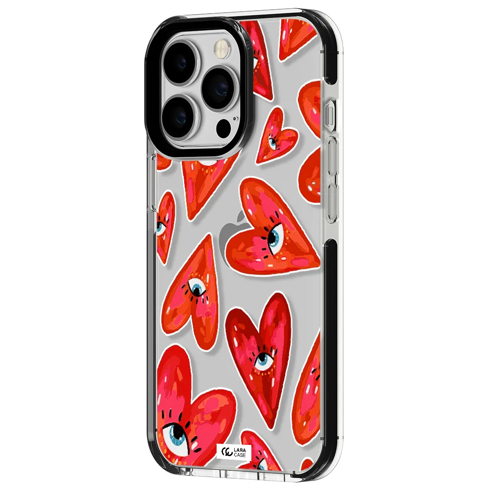 Evil Eye Heart Apple iPhone 13 Pro impact black border Case