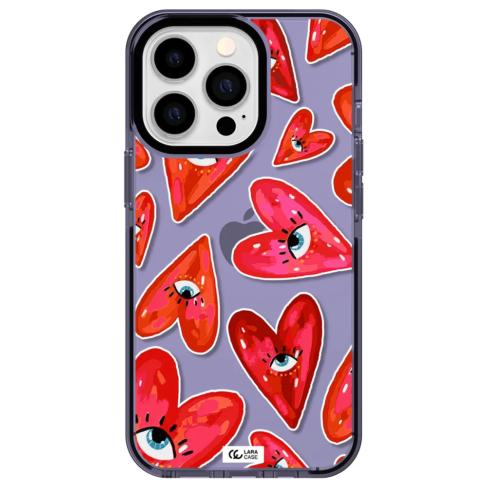 Evil Eye Heart Apple iPhone 13 Pro impact Lilac Case