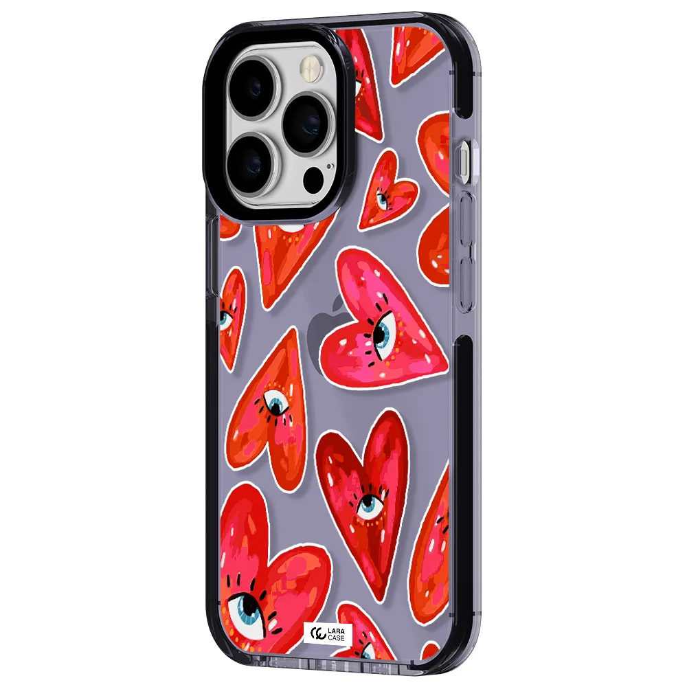 Evil Eye Heart Apple iPhone 13 Pro impact Lilac Case