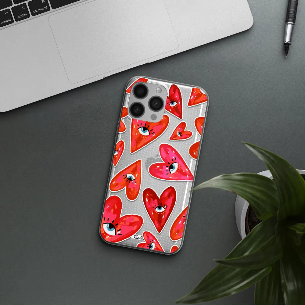 Evil Eye Heart Apple iPhone 13 Pro Max Clear TPU Case