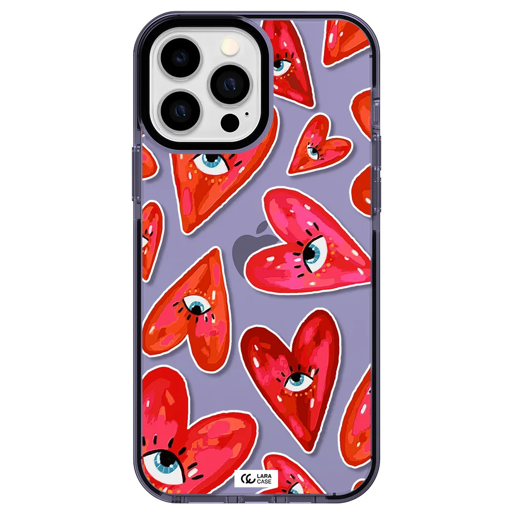 Evil Eye Heart Apple iPhone 13 Pro Max impact Lilac Case