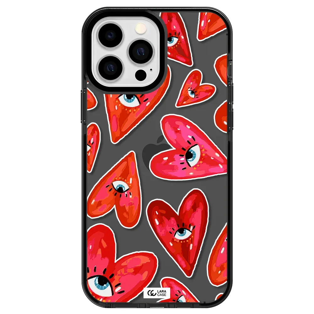 Evil Eye Heart Apple iPhone 13 Pro Max impact Smoke Black Case
