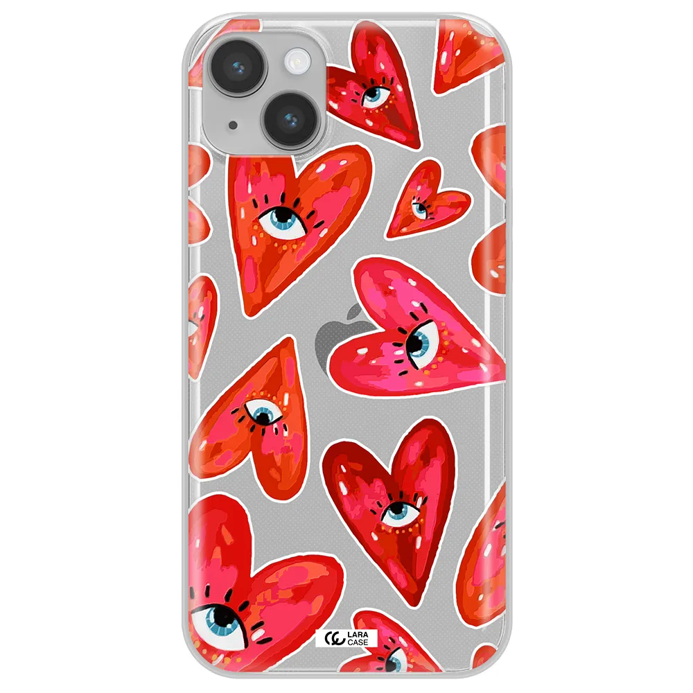 Evil Eye Heart Apple iPhone 14 Clear TPU Case