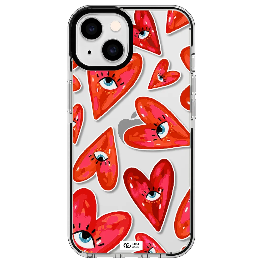 Evil Eye Heart Apple iPhone 14 impact black border Case