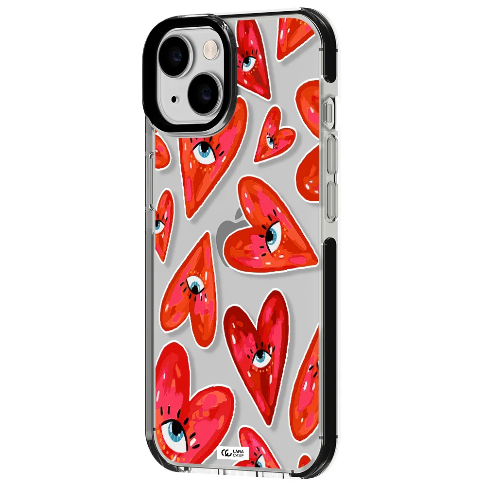 Evil Eye Heart Apple iPhone 14 impact black border Case