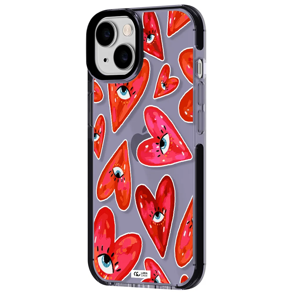 Evil Eye Heart Apple iPhone 14 impact Lilac Case