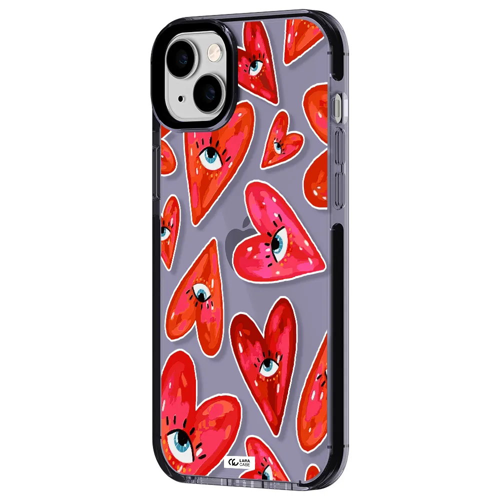 Evil Eye Heart Apple iPhone 14 plus impact Lilac Case