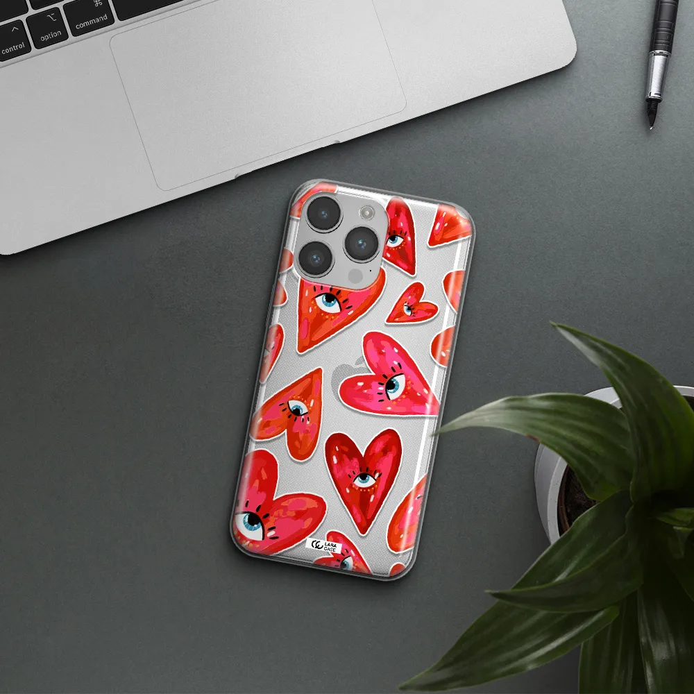 Evil Eye Heart Apple iPhone 14 pro Clear TPU Case