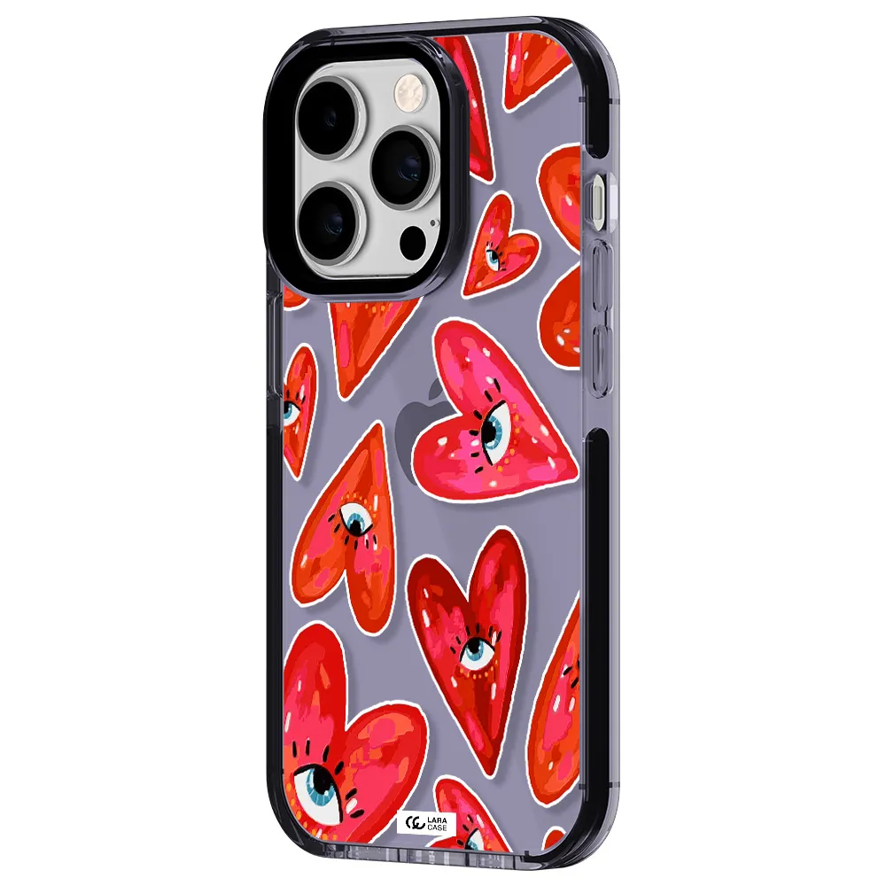 Evil Eye Heart Apple iPhone 14 pro impact Lilac Case