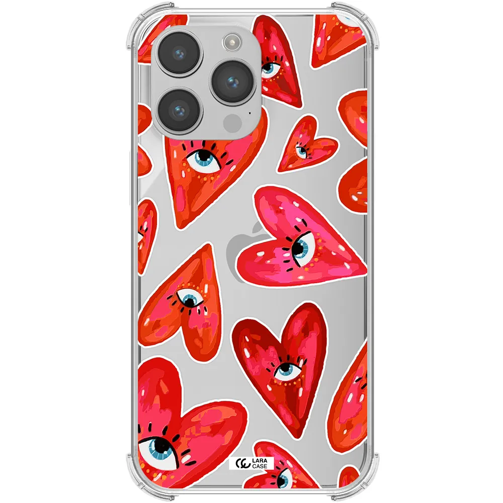 Evil Eye Heart Apple iPhone 14 pro max Clear PC Case