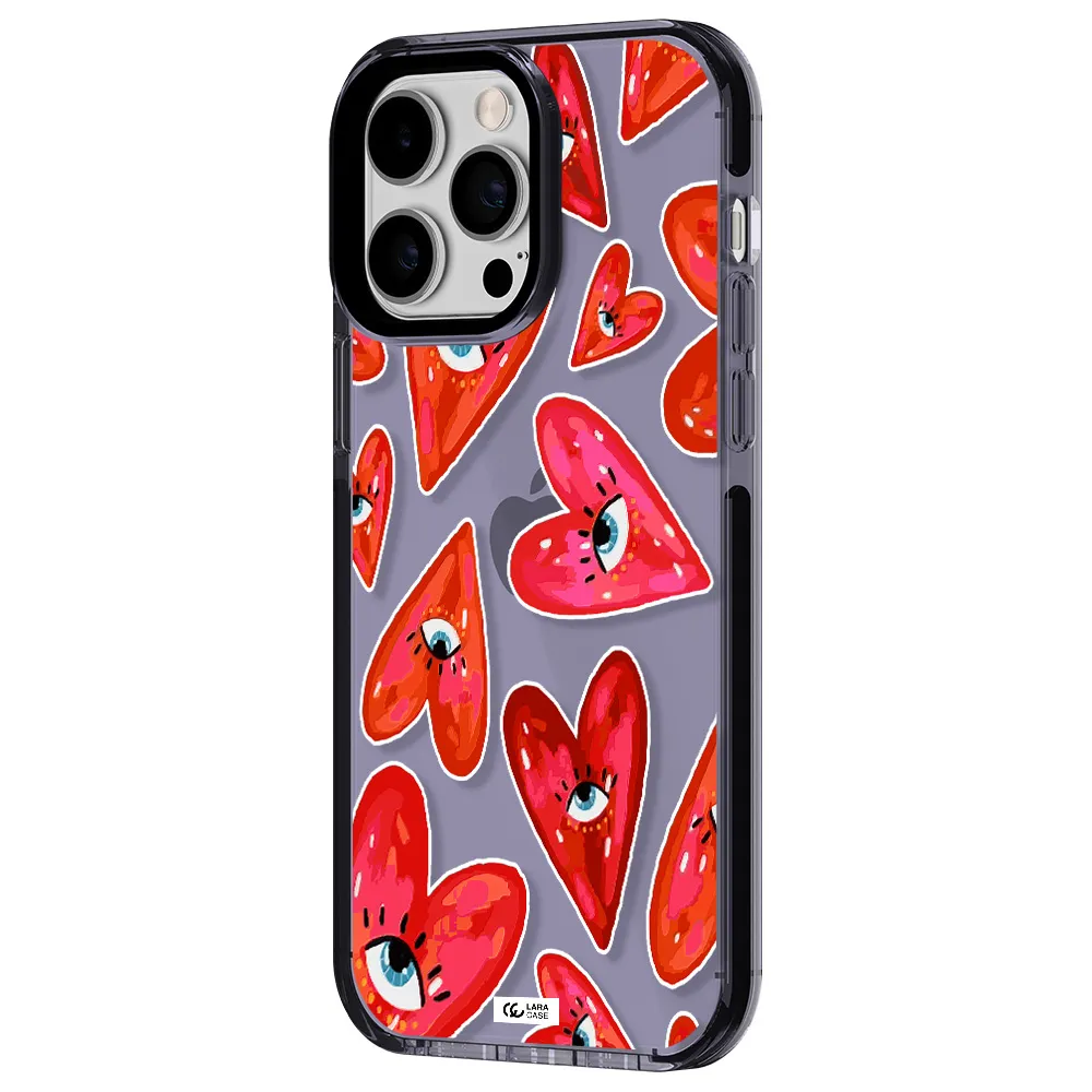 Evil Eye Heart Apple iPhone 14 pro max impact Lilac Case