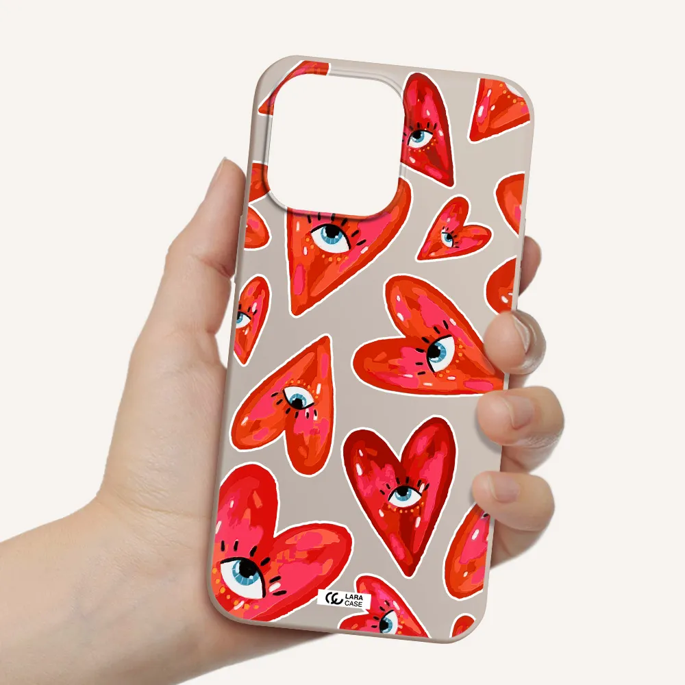 Evil Eye Heart Apple iPhone 14 pro max Silicone Stone Case
