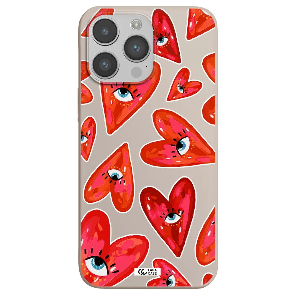 Evil Eye Heart Apple iPhone 14 pro Silicone Stone Case