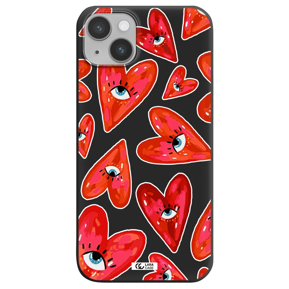 Evil Eye Heart Apple iPhone 14 Silicone black Case