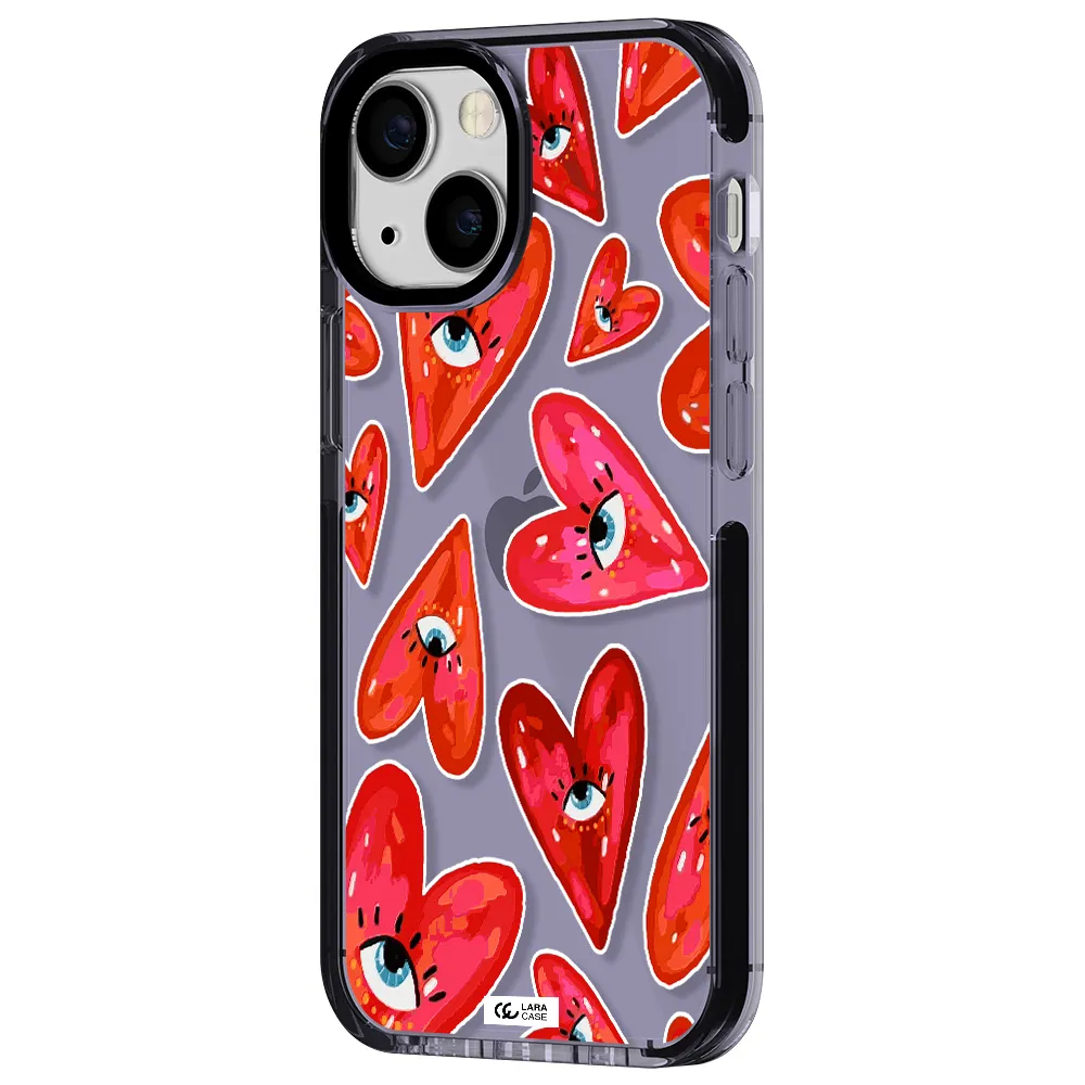 Evil Eye Heart Apple iPhone 15 impact Lilac Case