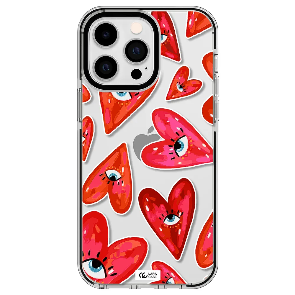 Evil Eye Heart Apple iPhone 15 Pro Max impact black border Case