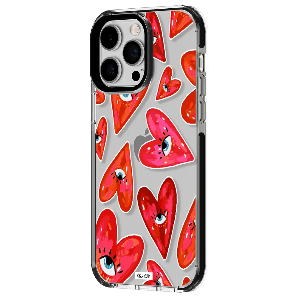 Evil Eye Heart Apple iPhone 15 Pro Max impact black border Case
