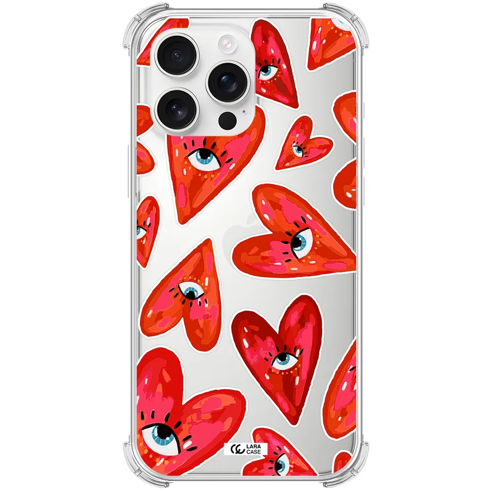 Evil Eye Heart Apple Iphone 16 Pro Max Clear Pc Case