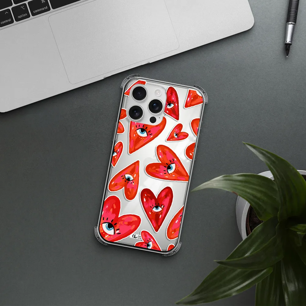 Evil Eye Heart Apple Iphone 16 Pro Max Clear Pc Case