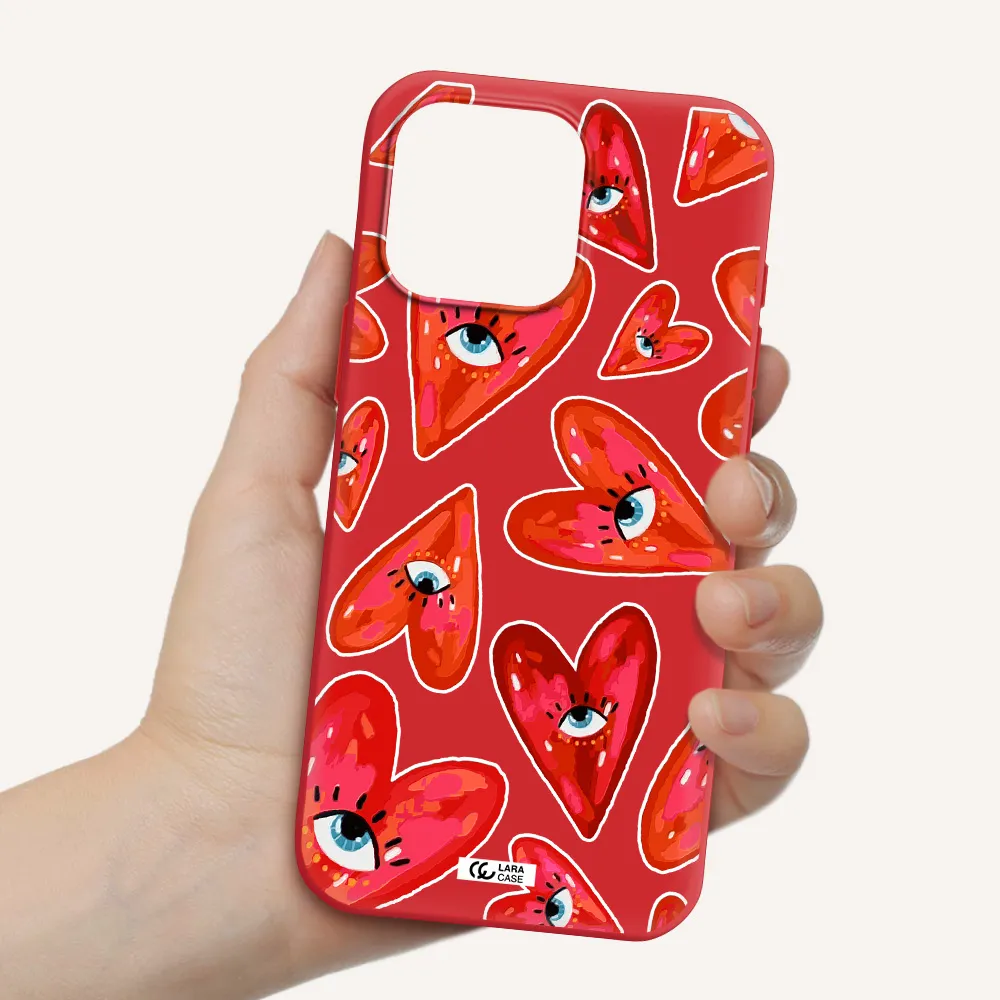 Evil Eye Heart Apple Iphone 16 Pro Max Silicone Stone Case