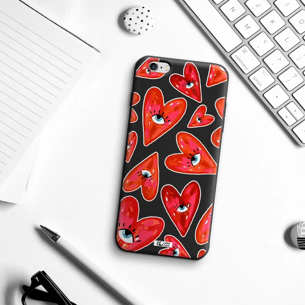 Evil Eye Heart Apple iPhone 6 plus Silicone black Case