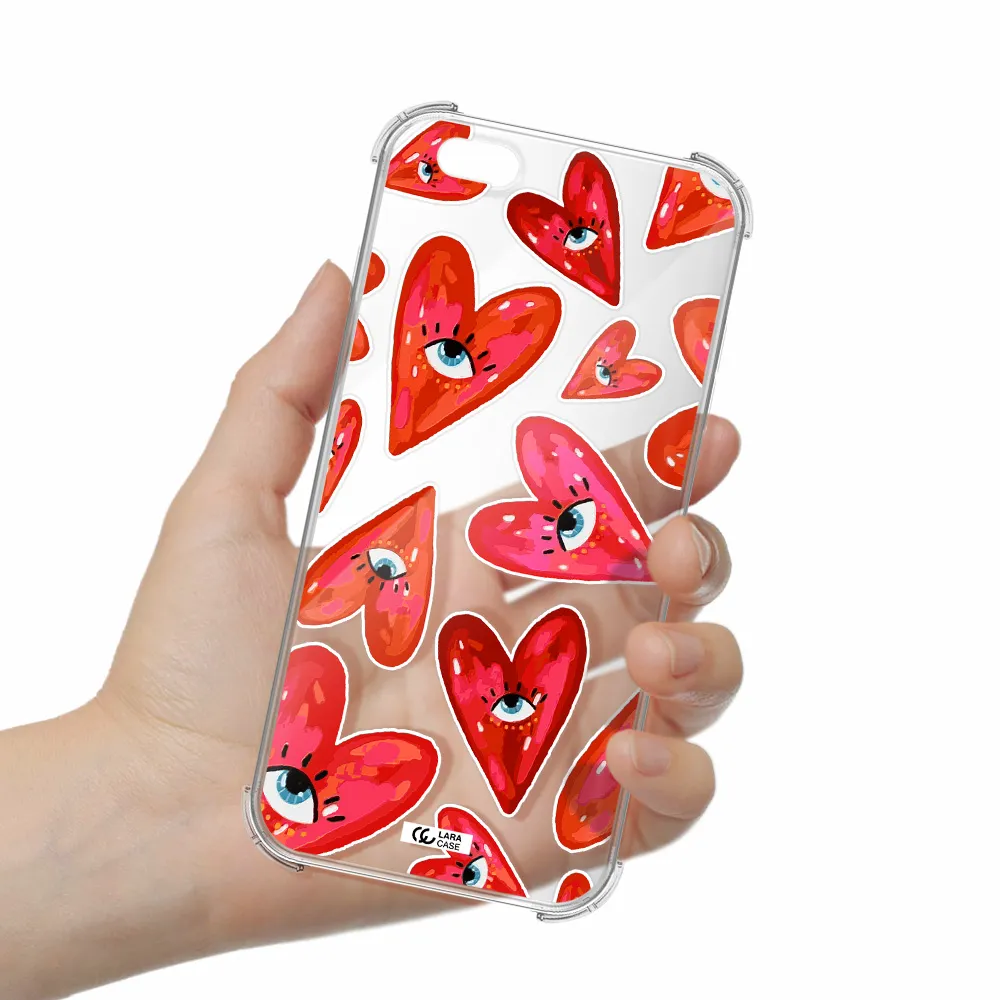 Evil Eye Heart Apple iPhone 6 s plus Clear PC Case